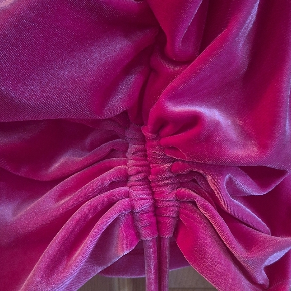 Juicy Couture Pink Ruched Mini Dress Size XL Volur Soft Stretchy Bodycon Sexy - Picture 2 of 7